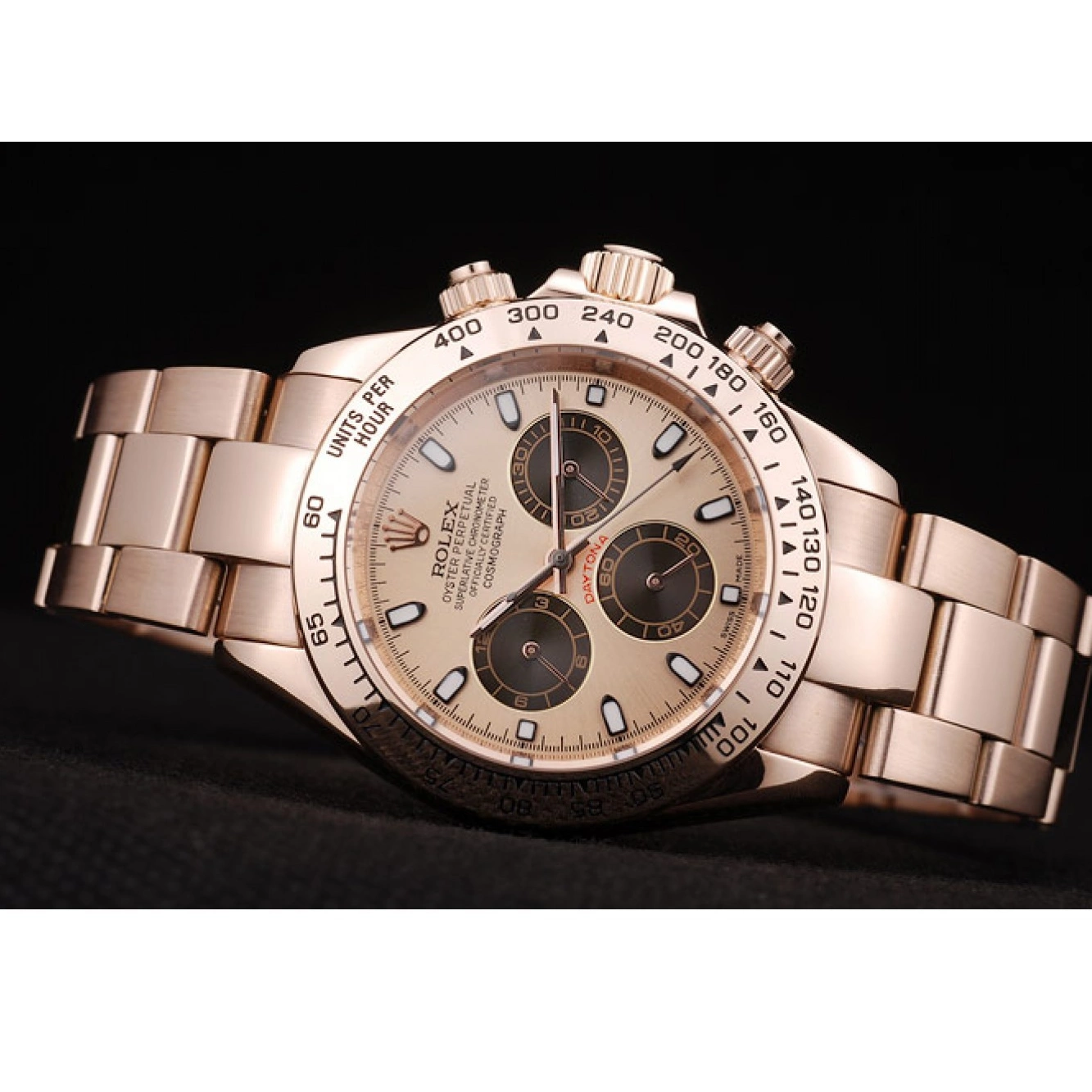 Best AAA Replica Sites Gold Daytona Dial Bezel Steel Stainless Rolex Rose Rose Plated Gold 0626